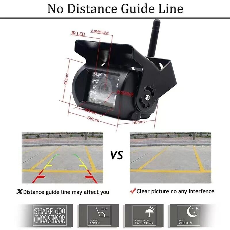 Kit 2 Caméras De Recul + écran 7 Pouces – Vision Nocturne LED, Angle 120°, Câble 15 M – Pour Camion, Bus, Camping-car
