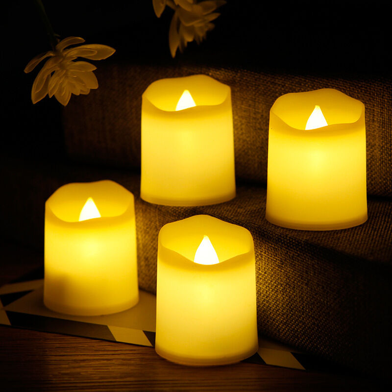 Bougies LED Vacillantes Avec Télécommande - Flamme 3D Réaliste - Sans Flamme - Pour Décoration Noël, Mariage - 5,3x13 Cm
