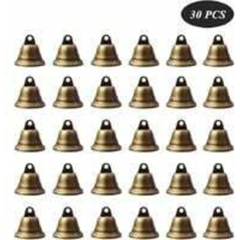 20 Mini Clochettes De Noël Vintage En Métal Bronze – Déco DIY Pour Sapin, Couronne, Mariage, Carillon éolien | Petites Cloches Artisanales Son Clair - 11