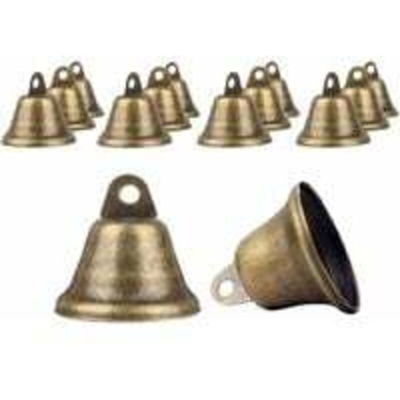 35 Grelots Clochettes Vintage En Bronze - 38mm, Pour Décorations Noël, Mariage, DIY, Arbre, Carillon Ou Dressage