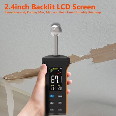 Humidimètre Pour Bois LASELION Testeur Humidité Humidimetre Mural MS04 Avec Capteur à Bille Pour Balayage Non Test Humidité Bois