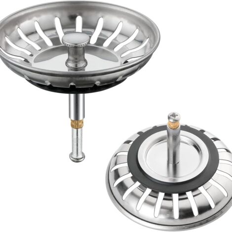 10 Pièces Bouchon Evier Cuisine INOX - Filtre Evier Universel (Dia: 79MM), Bonde Evier avec Fentes, Grille Evier Antiblocage, Panier pour Evier Vidange Rapide (1/5)