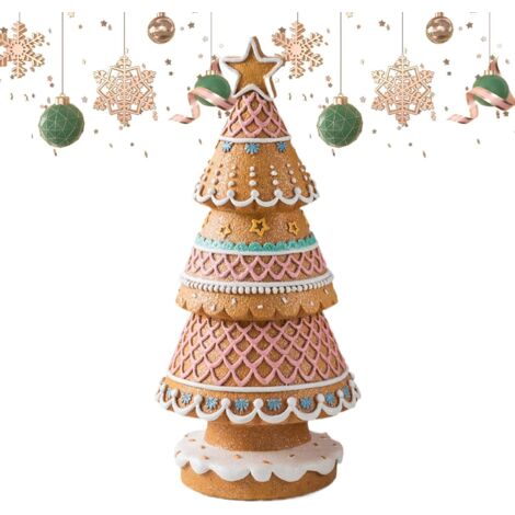 Arbre de table en pain d'épices, centre de table de Noël - Décoration en résine pour étagère, cheminée, table de fête, décoration saisonnière (1/5)