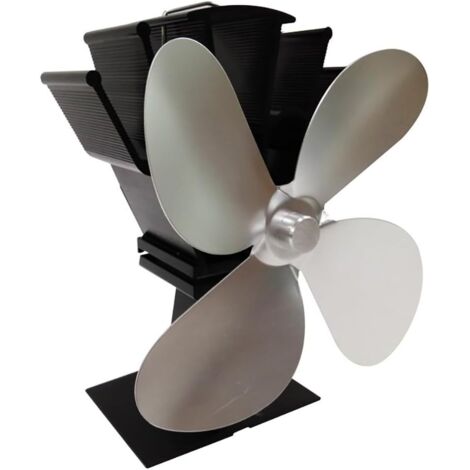 Ventilateur de poêle à bois Hot Blast à 4 pales, économie de combustible, chauffage écologique (gris) (1/5)