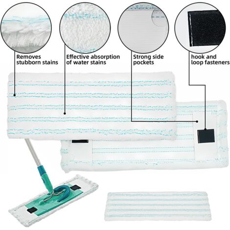 Lot De 6 Housses Microfibre De Rechange Leifheit Clean Twist M Ergo Micro Duo / Power Clean M - Ultra Absorbantes & Efficaces
