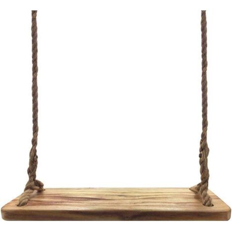 Balançoire en bois de paulownia 60x20x3cm – Corde 3,7m – Capacité 160kg – Installation facile sur arbre ou portique - 60cmx20cmx3cm (1/5)