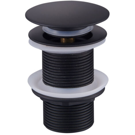 Bonde de lavabo pop up sans trop-plein – Laiton noir de haute qualité – Connexion G1¼ – Drainage efficace pour éviers standards – Versaillesfr