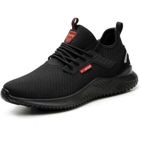 Chaussures de Sécurité Homme Femme Chaussures de Travail Légère Respirant Embout Acier Protection Basket de Securite （44  EU）