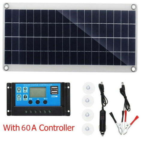 Panneaux solaires 300 watts, kit complet de panneaux solaires portables pour camping-car avec contrôleur 60a (1/5)