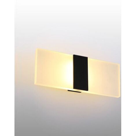 Applique d'intérieur 6W lumière chaude noir brossé Applique d'intérieur AC 85-265(V), lumière acrylique moderne pour couloir, chambre, escalier, lumières décoratives Taille de la lampe : 29x11x4.5 mm (1/5)