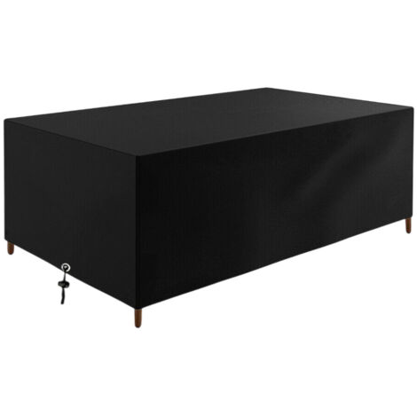 Housse de protection pour meubles de jardin, protection pour meubles de jardin, tissu Oxford imperméable, bâche de protection UV avec corde et serrure, noir (250 x 250 x 90 cm, 210D)