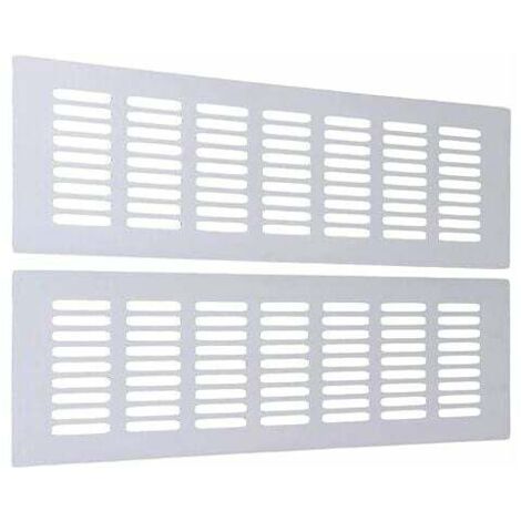 Rapanda – Grille de ventilation rectangulaire en aluminium 30 cm – Pour cuisine, salle de bain, garage – Installation facile avec trous pré-percés – Lot de 2 pièces