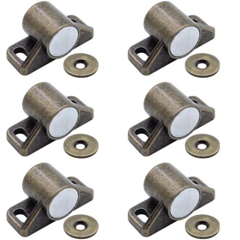 Galozzoit – Lot de 6 loqueteaux de porte aimantés – Fermeture magnétique forte – Plaque métallique 1mm – Pour meubles en bois dur