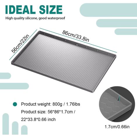 Tapis De Protection Evier Cuisine Protecteur De Bord D'Évier En Silicone Gris - Anti-Éclaboussures - Pour Cuisine, Baignoire, Lavabo - 50,8cm éviter Projections Eau