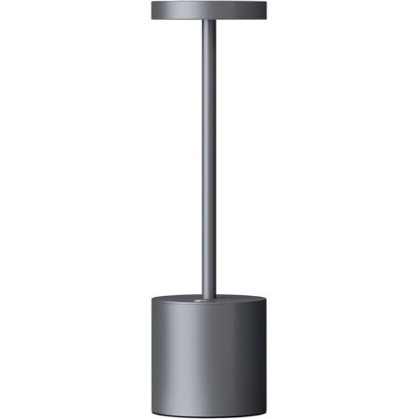 Lampe de table LED sans fil USB 1200 mAh en aluminium rechargeable pour salle à manger ou bureau (noir) (1/5)