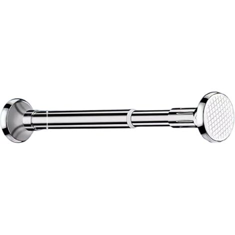 Galozzoit – Barre pour rideau de douche télescopique en acier inoxydable – Installation sans perçage – Longueur réglable 70-120 cm – Extrémités antidérapantes