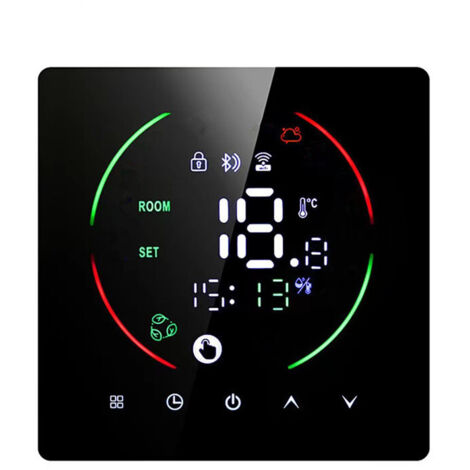 Thermostat intelligent Thermostat de chauffage Thermostat d'ambiance Thermostat de chauffage électrique au sol 16A LED écran tactile numérique noir tonchean (1/5)