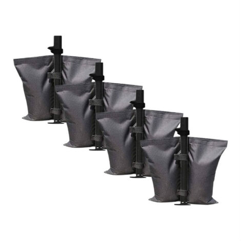 Lot de 4 poids de sable de qualité industrielle, sacs de lestage à double poche, poids de jambe pour tente d’ombrage, parapluie, trampoline lestés