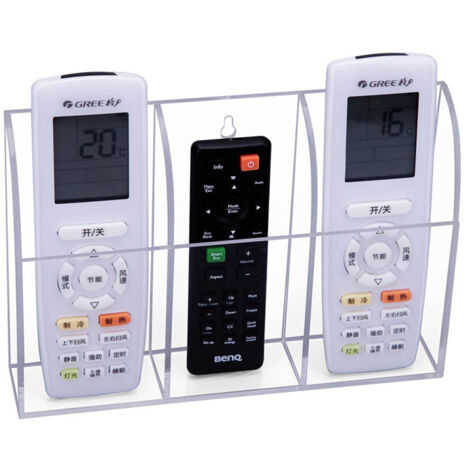 Autres rangementsSupport de télécommande TV en acrylique transparent, support mural pour télécommande, organisateur multimédia, boîte de rangement pour téléphone, climatiseur, étui de rangement pour t