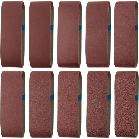 Bande Abrasive 75 X 533 mm,2 X 40/60/80/100/120/150/180/240/320/400 Gratises Correctaires/Moyennes/Fines/Fines, le Polissage et le Dépoussiérage, Idéale pour le Bois (20 Pièces) (1/5)