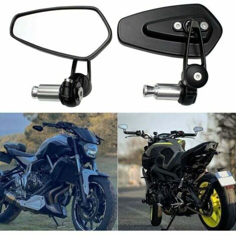 Rétroviseur de guidon de moto, compatible avec XJ6 MT01 MT03 MT07 MT09 (noir) (1/5)