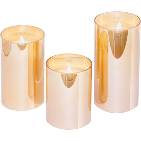 Lot De 2 Bougies LED étanches Sans Flamme - 20 Cm, Minuterie 6h, Blanc Chaud, Piles AA, Pour Extérieur/lanternes