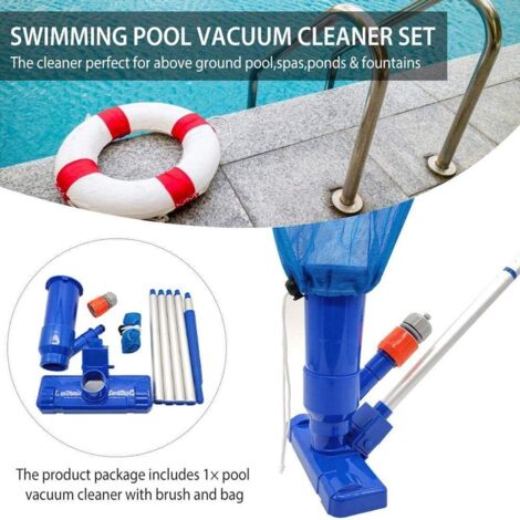 Aspirateur de piscine portable de 101,6 c avec brosse, sac, 3 sections Aspirateur de piscine portable de 101,6 c avec brosse, sac, 3 sections