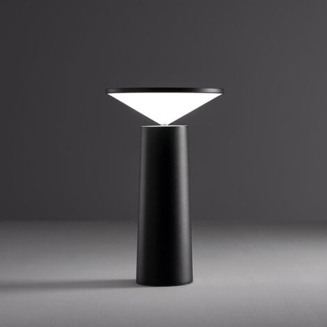 LED Lampe de Table Sans Fil, USB Lampe de Bureau Rechargeable, Lampe de Chevet Tactile Dimmable Sans Câble, 3 Couleurs, Pour Intérieur/Extérieur, Restaurant, Bar, IP54, noir (1/5)