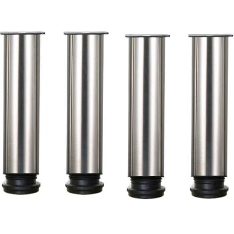 Stoex – Lot de 4 pieds de meuble en acier inoxydable 304 – Hauteur réglable 300-315 mm – Ø50 mm pour canapés, tables, armoires