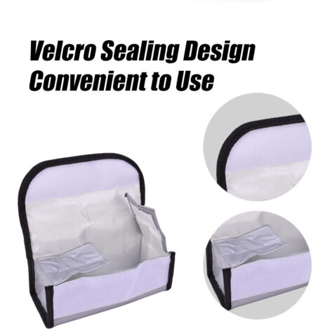Sac De Sécurité Anti-Feu Pour Batteries - Taille Universelle - Couleur Gris - HTS - Neuf