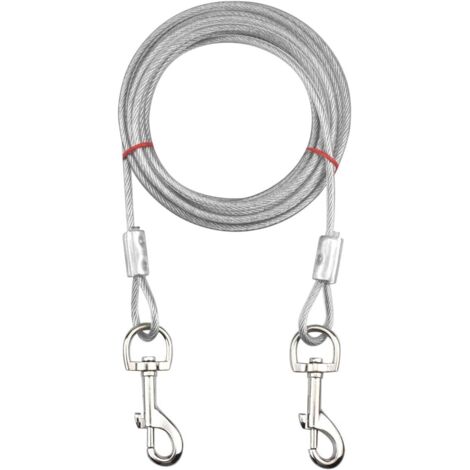 Câble d'attache pour Chiens jusqu'à 80 kg, Animaux de Compagnie Plomb pour Chiens de Petite, Moyenne ou Grande Taille-Blanc, 5M (1/5)