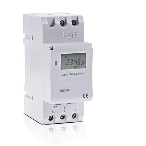 Interrupteur industriel TM615-2 Micro-ordinateur Électronique Programmable Numérique Minuterie Interrupteur Relais Contrôle 12V 110V 220V 16A Montage sur Rail Din (1/5)