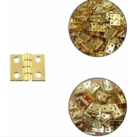 Lot de 100 mini charnières charnières plates pliantes à vis, adaptées aux meubles, portes et fenêtres, etc. (1/3)