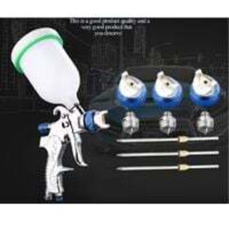 Pistolet à peinture Professionnel Pistolet À Peinture Haute Pression Kit Pistolet À Pulvérisation D'air Pistolet A Peinture Pneumatique À Alimentation Par Gravité Hvlp 600cc 1.4mm/1.7mm/2.0mm B (1/5)