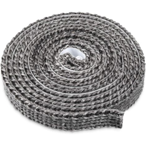 Bande d'Étanchéité Autoadhésive pour Poêles à Bois, Cheminées et Fours, en Fibre de Verre, Résistante à la Chaleur Jusqu'à 550°C, Dimensions 3mm x 20mm x 3m, Idéale pour Portes de Four et Chaudières (1/5)