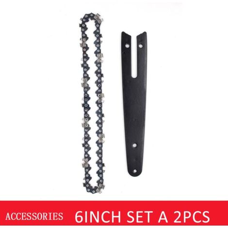 1 pièce de chaîne de 6 pouces, 1 jeu de guides pour mini scie électrique, accessoires de scie à chaîne durables TONCHEAN