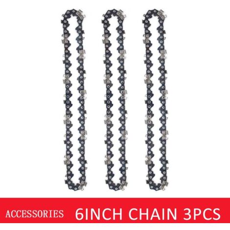 Ensemble de chaînes de 3 pièces de 6 pouces pour mini scie électrique, accessoires de scie à chaîne durables TONCHEAN (1/5)