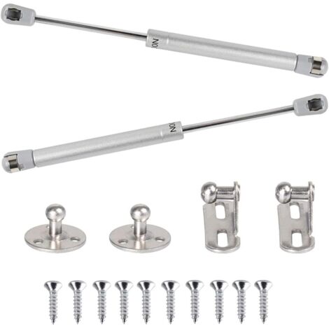 2pcs Ressort à Gaz 100N Vérins à Gaz Hydraulique Bras Pneumatique pour Levage Amortisseur à Gaz 90 Degres avec Vis Charnière Porte Placard pour Ouverture Douce Armoire Meuble Cuisine - 265mm (1/5)