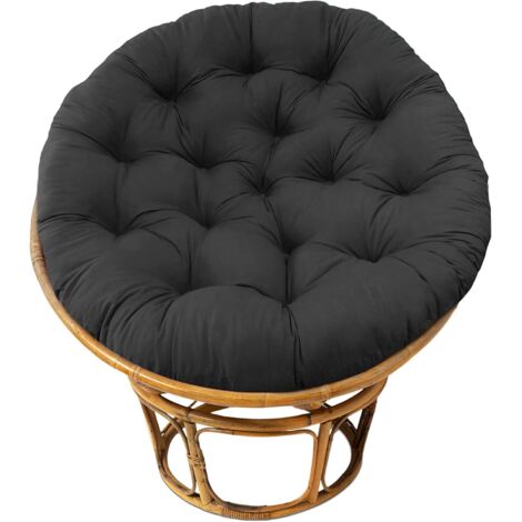 Coussin de sol rembourré en coton épais 60cm – Confort optimal pour chaises rondes – Usage intérieur uniquement – Noir – Denuotop