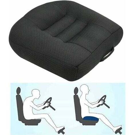 Coussin de siège de voiture ergonomique – Maille respirante pour circulation d'air – Élévation de 12cm pour meilleure posture – Couleur noire