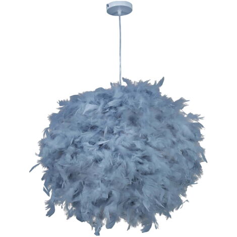Suspension en plumes de style nordique Lampe en plumes moderne Salon Chambre Salle à manger chaleureuse Magasin de vêtements Café gris bleu (1/5)