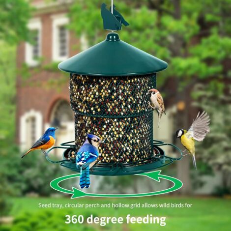 Mangeoire à Oiseaux à Ventouses Transparente - Distributeur Automatique De Graines Pour Jardin, Balcon, Terrasse - Design Anti-écureuil, Matériau PP Résistant - 12