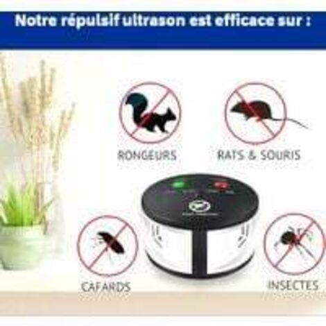 Répulsif ultrason 360° anti rats, souris, rongeurs, cafards et insectes. Fréquences variables puissantes, une portée de 550 m2. Solution Écologique Efficace anti-nuisibles sans produits (1/5)