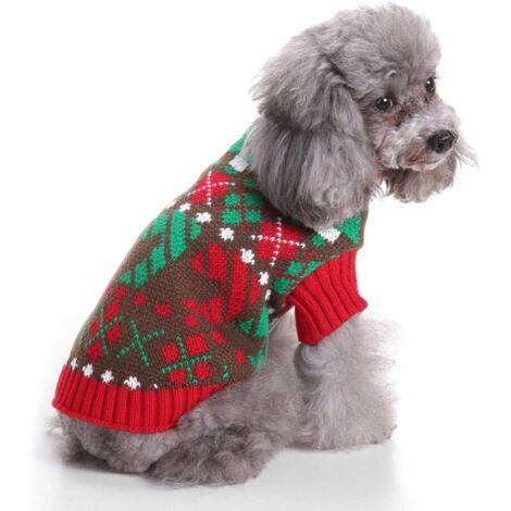 Autre décoration pour Noël,Pull d'hiver pour chien - Pull tricoté en forme d'arbre de Noël - Costume de vacances pour chiens, chiots, chats - XXL (1/5)