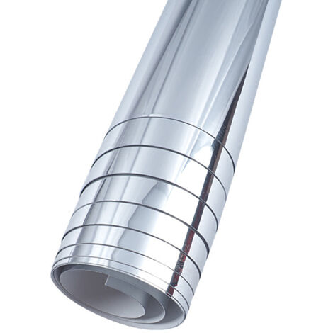 Auto-adhésif 0.1 MM 50X200 cm autocollant vinyle argent miroir réfléchissant KTV Bar miroir vinyle rouleau restaurant papier peint