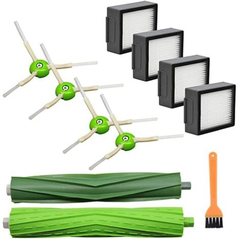 Lot de 12 pièces de Rechange pour aspirateur Robot IRobot Roomba Combo I5 I5+ J5 J5+ I7 I7+ I8 I8+, 2 brosses principales, 4 filtres HEPA, 4 brosses latérales (1/5)