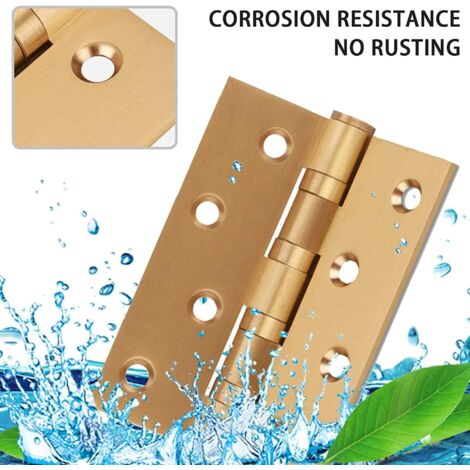 Lot De 2 Charnières En Laiton Doré – Pour Meubles, Portes, Armoires, Aspect Cuivre