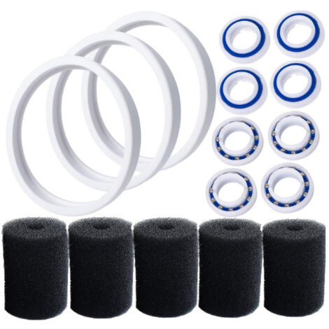 C10 Pneumatiques adaptables de rechange Compatible avec Polaris 180 280 360 380 Robot nettoyeur piscine avec C60 roulements à billes de roue et 9-100-3105 Épurateur de tuyau de balayage (1/3)