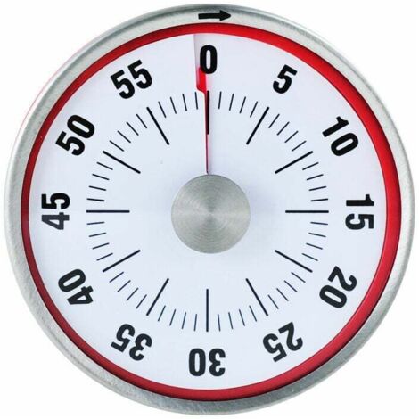 Minuteur visuel rond de 60 minutes, 7,7 cm, pour enfants avec autisme, cuisine, enseignants, salle de classe, réunion d'enfants et adultes (Rouge) (1/5)