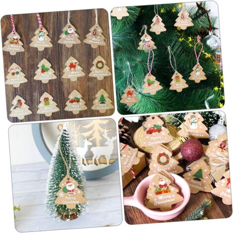Lot De 10 Étiquettes Cadeaux De Noël - Motifs Forestiers, Champignons, Chaussettes, Papier FSC - 14